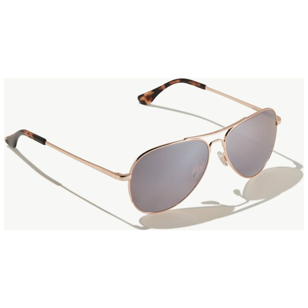 Bajio Soldao Sunglasses in Satin Rose Gold with Silver Lenses