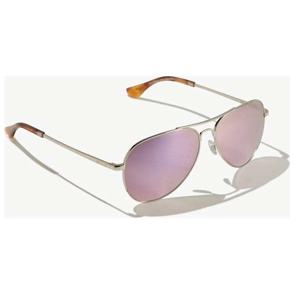 Bajio Soldao Sunglasses in Gloss Silver with Pink Lenses