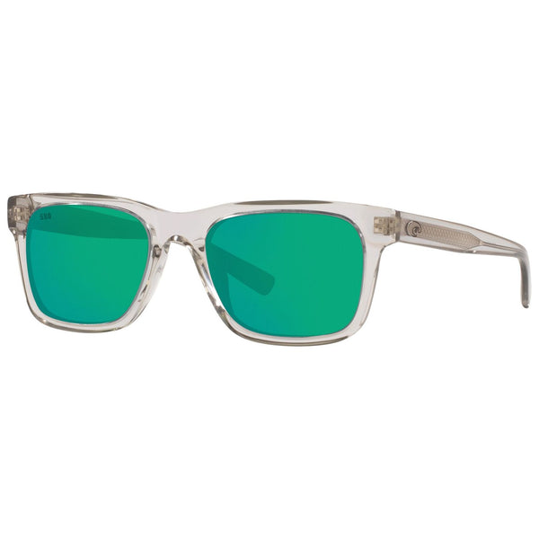 Costa del Mar Tybee Sunglasses in Shiny Light Gray Crystal with Green Mirror 580g lenses