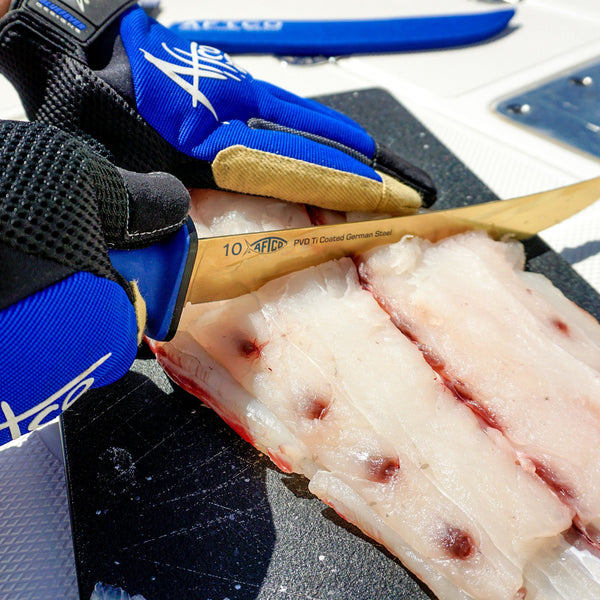 AFTCO X Boker Fishing Fillet Knives closeup