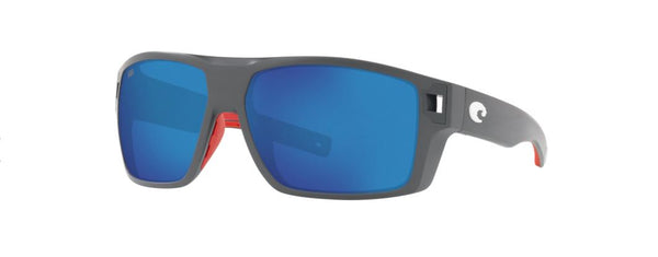 Costa del Mar Diego Sunglasses in Matte USA Gray and Blue lenses