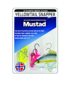 AllAboutTheBait Yellowtail Snapper Jigs – 50 Pack (1/16oz, White, Mustad Hooks)