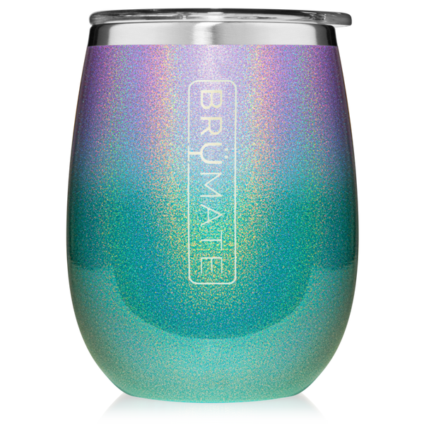 BruMate 14oz Uncork'd XL Stemless Wine Glass - Glitter Mermaid