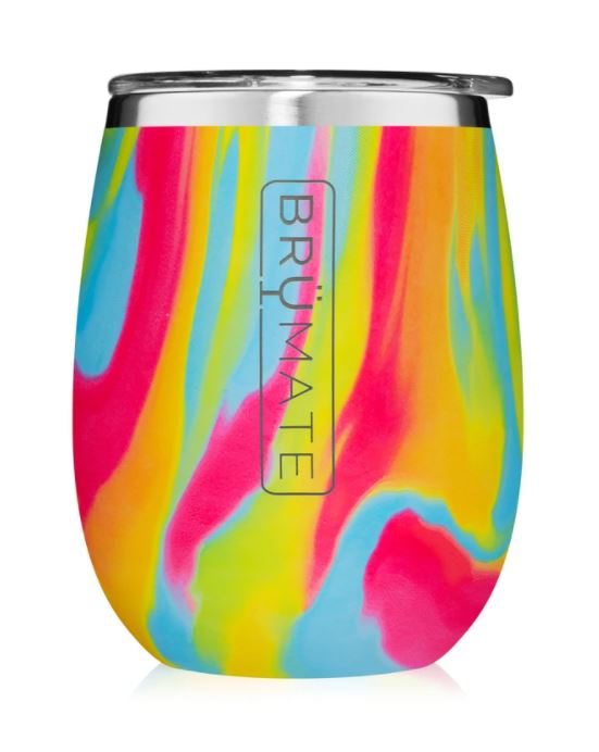 BruMate 14oz Uncork'd XL Stemless Wine Glass - Tie Dye