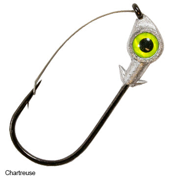 Z-Man Weedless Eye Jigheads Mustad Fishing Hook Tackle Chartreuse