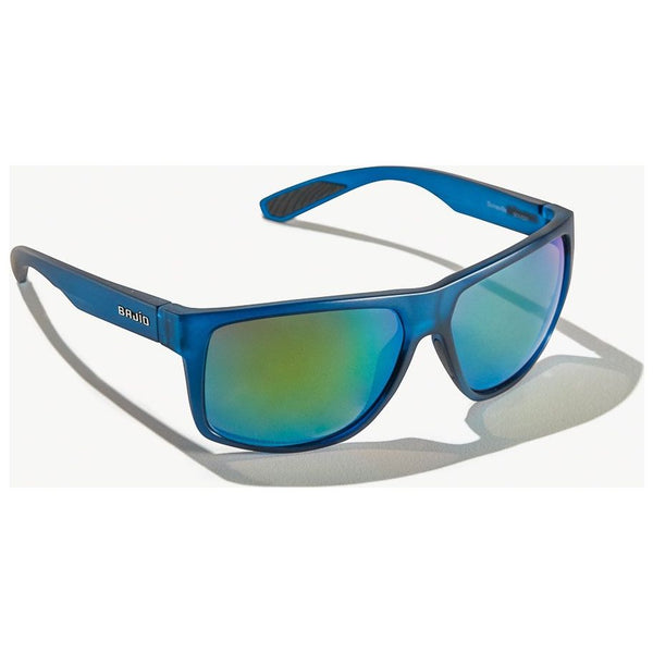 Bajio Boneville Sunglasses in Blue Vin Matte with Green Lenses