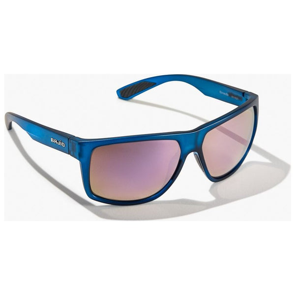 Bajio Boneville Sunglasses in Blue Vin Matte with Pink Lenses