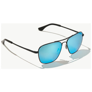 Bajio Snipes Sunglasses in Matte Black with Blue Lenses
