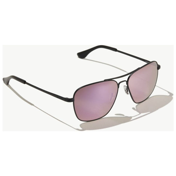 Bajio Snipes Sunglasses in Matte Black with Pink Lenses