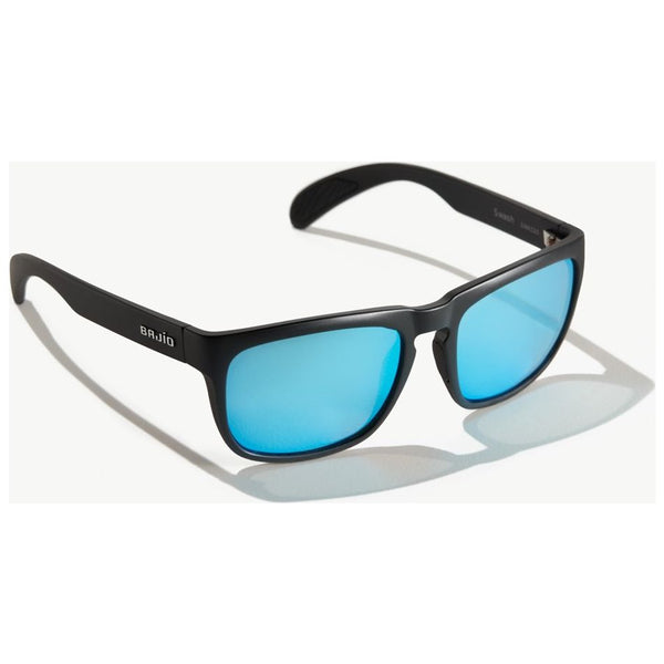 Bajio Swash Sunglasses in Matte Black and Blue Lenses