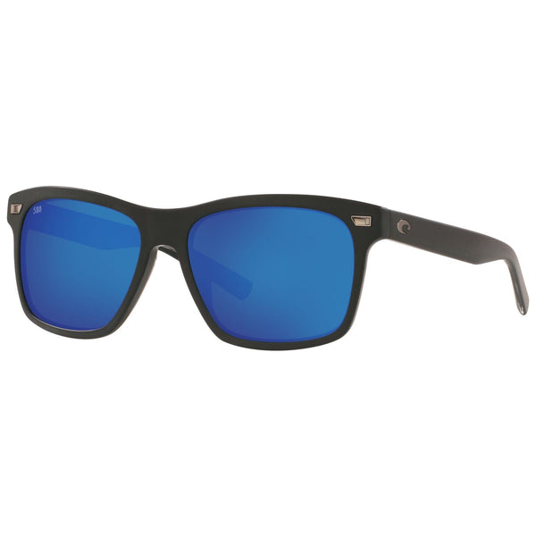 Costa del Mar Aransas Sunglasses in Matte Black and Blue Mirror 580G