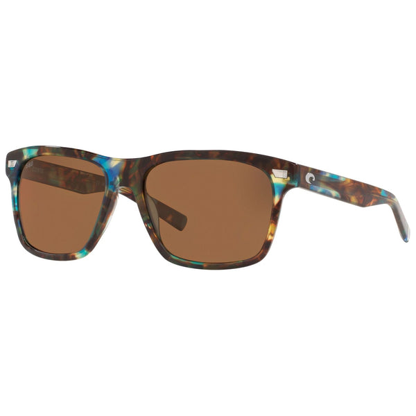 Costa del Mar Aransas Sunglasses in Shiny Ocean Tortoise and Copper Silver Mirror 580g
