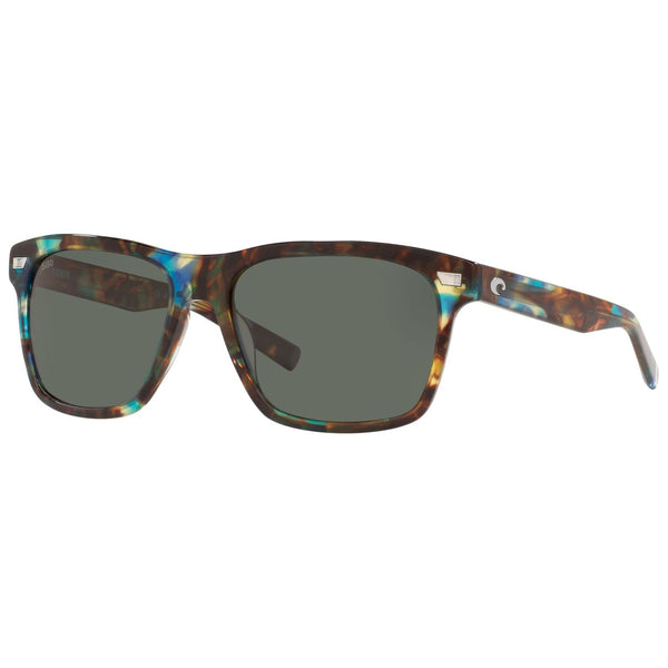 Costa del Mar Aransas Sunglasses in Shiny Ocean Tortoise and Gray Silver Mirror 580g