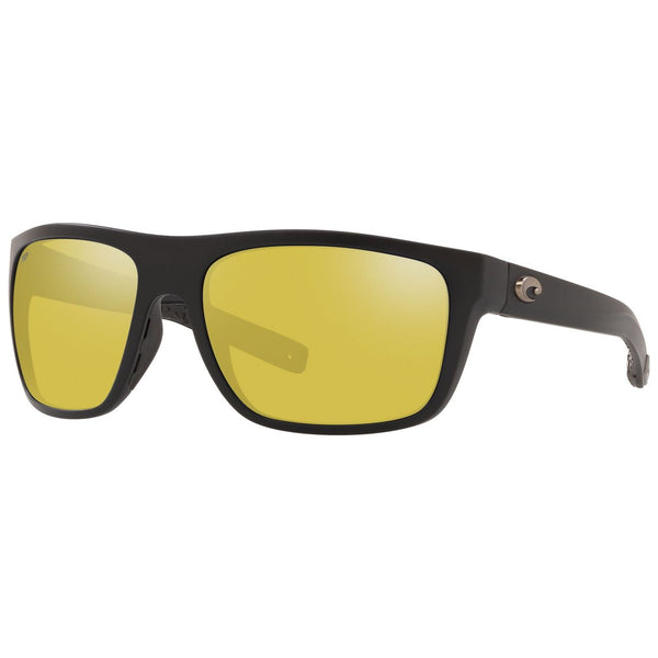 Costa del Mar Broadbill Sunglasses Matte Black and Sunrise Silver Mirror