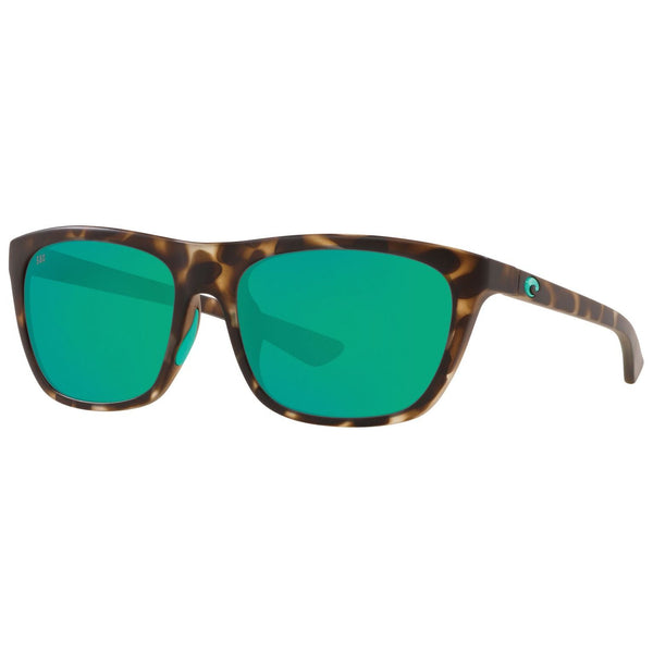 Costa del Mar Cheeca Sunglasses in Matte Shadow Tortoiseshell and Green Mirror 580g lenses
