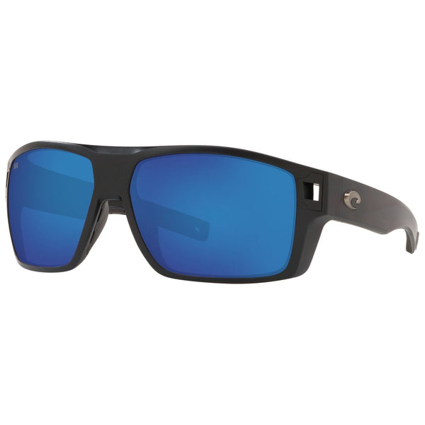 Costa del Mar Diego Sunglasses in Matte Black and Blue Mirror 580g