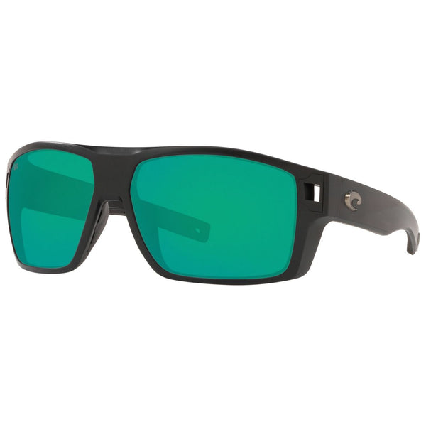 Costa del Mar Diego Sunglasses in Matte Black and Green Mirror 580g
