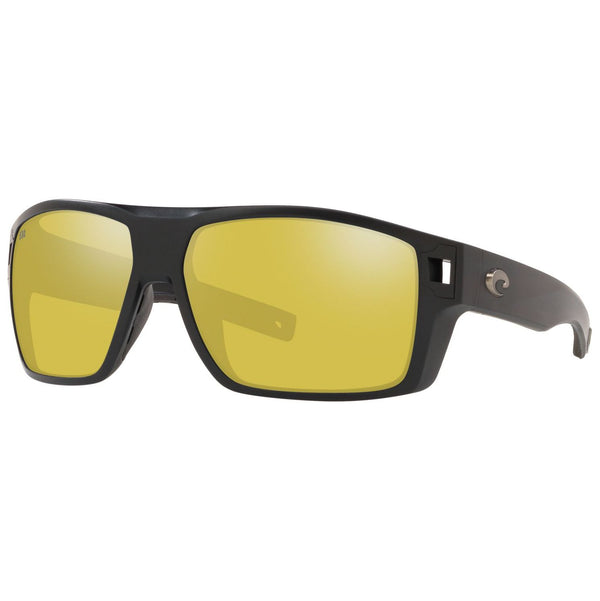 Costa del Mar Diego Sunglasses in Matte Black and Sunrise Silver Mirror 580g