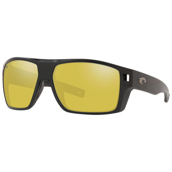 Costa del Mar Diego Sunglasses in Matte Black and Sunrise Silver Mirror 580p