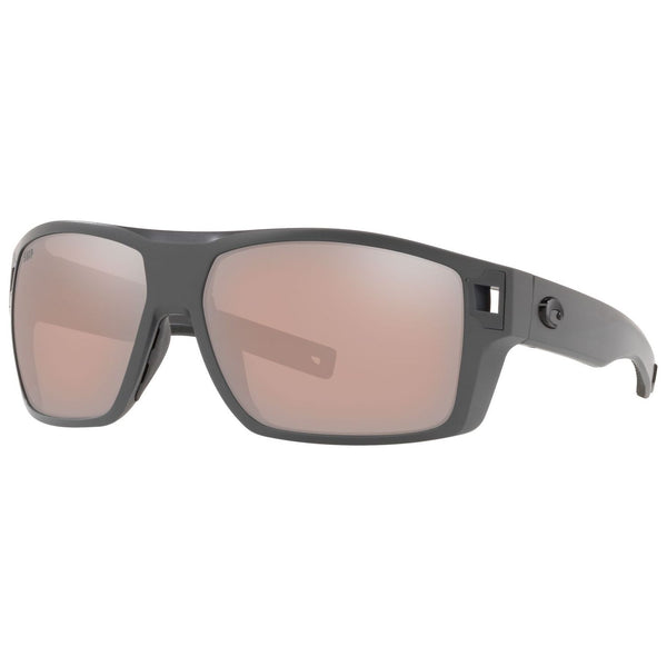 Costa del Mar Diego Sunglasses in Matte Gray and Copper-Silver Mirror 580p