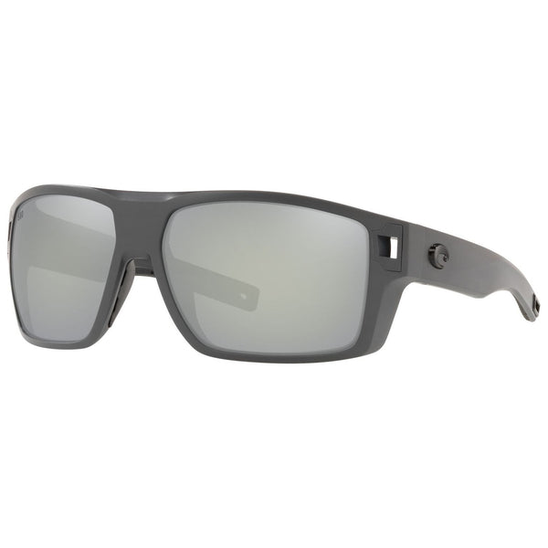 Costa del Mar Diego Sunglasses in Matte Gray and Gray-Silver Mirror580g lenses