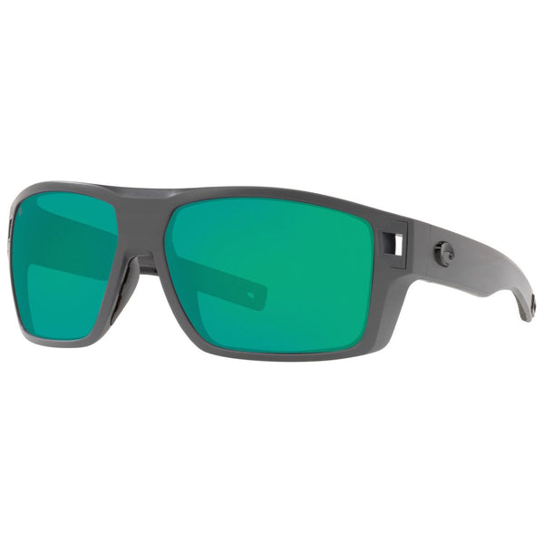 Costa del Mar Diego Sunglasses in Matte Gray and Green Mirror 580g lenses