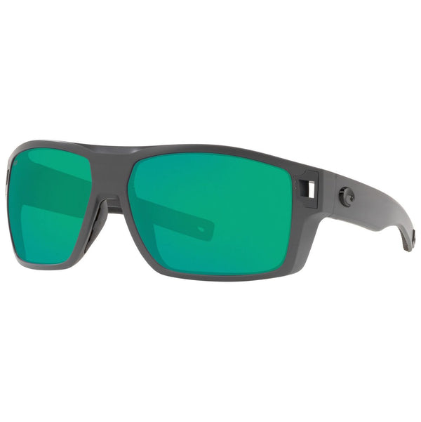 Costa del Mar Diego Sunglasses in Matte Gray and Green Mirror 580p lenses