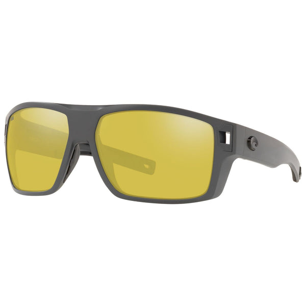 Costa del Mar Diego Sunglasses in Matte Gray and Sunrise Silver Mirror 580g lenses