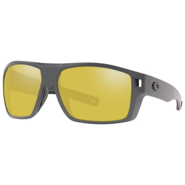Costa del Mar Diego Sunglasses in Matte Gray and Silver Mirror 580p lenses