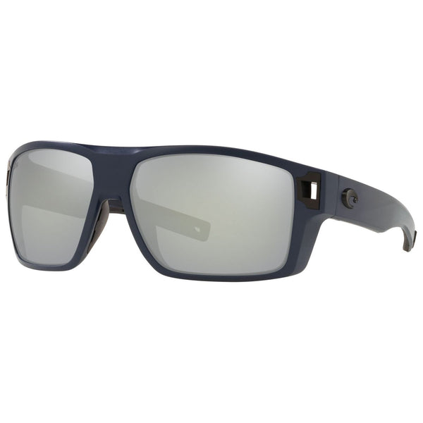 Costa del Mar Diego Sunglasses in Matte Midnight Blue and Gray Silver Mirror 580g lenses