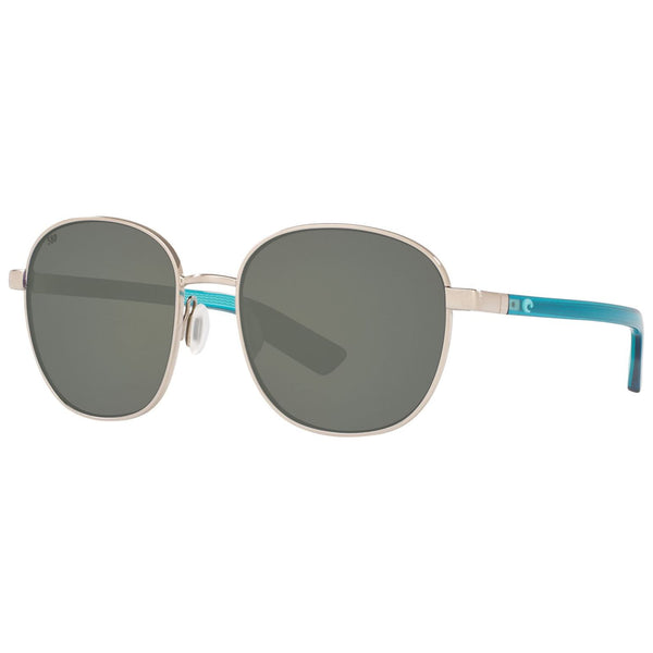 Costa del Mar Egret Sunglasses in Brushed Silver and Gray 580g lenses