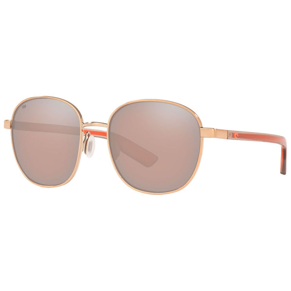 Costa del Mar Egret Sunglasses in Rose Gold and Copper Silver Mirror 580g