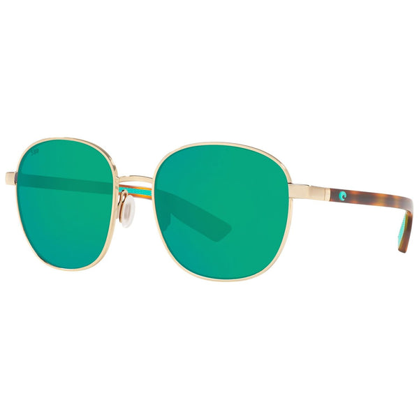 Costa del Mar Egret Sunglasses in Gold and Green Mirror 580g lenses