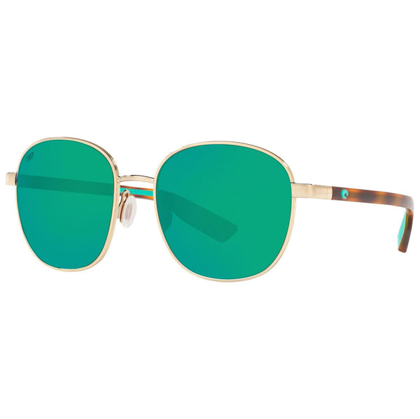Costa del Mar Egret Sunglasses in Gold and Green Mirror 580p
