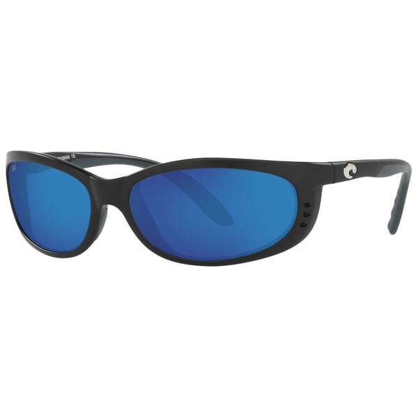 Costa del Mar Fathom Sunglasses in Matte Black and Blue Mirror 580g