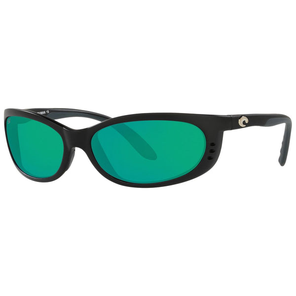 Costa del Mar Fathom Sunglasses in Matte Black and green Mirror 580g