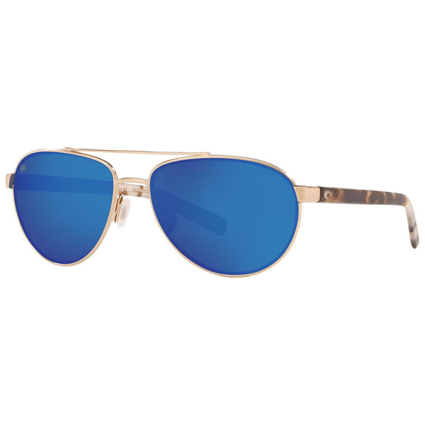 Costa del Mar Fernandina Sunglasses in Brushed Gold and Blue Mirror 580g lenses
