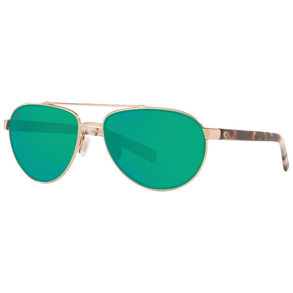 Costa del Mar Fernandina Sunglasses in Brushed Gold and Green Mirror 580p