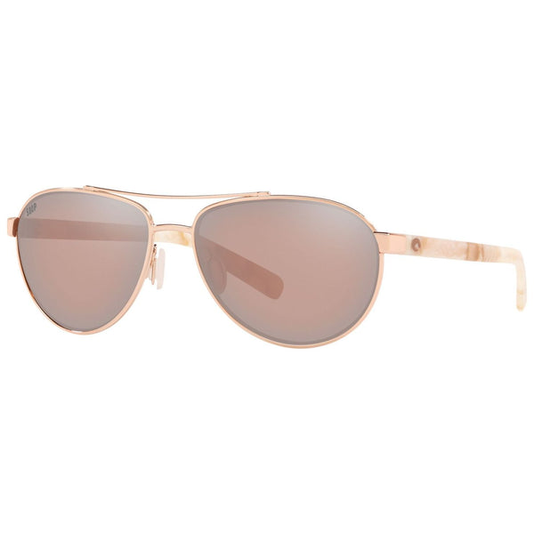 Costa del Mar Fernandina Sunglasses in Rose Gold and Copper-Silver Mirror 580g lenses