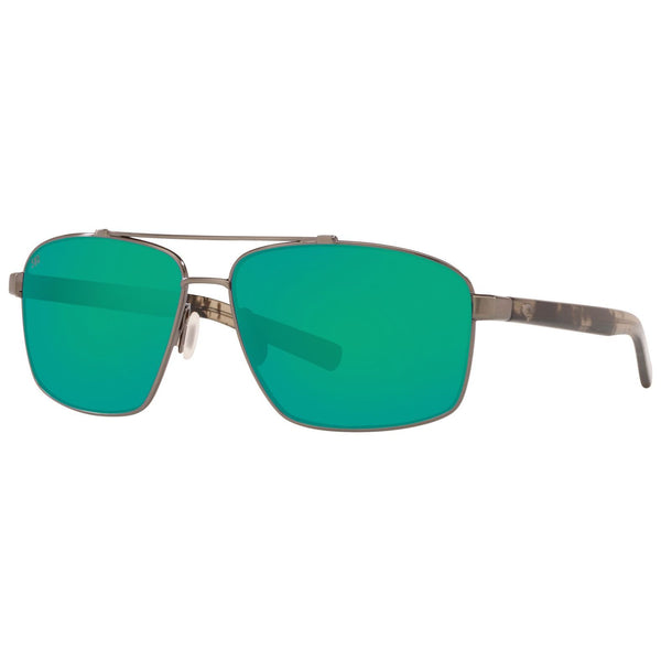 Costa del Mar Flagler Sunglasses in Brushed Gunmetal and Green Mirror 580g