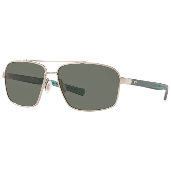 Costa del Mar Flagler Sunglasses in Brushed Silver and Gray 580g lenses