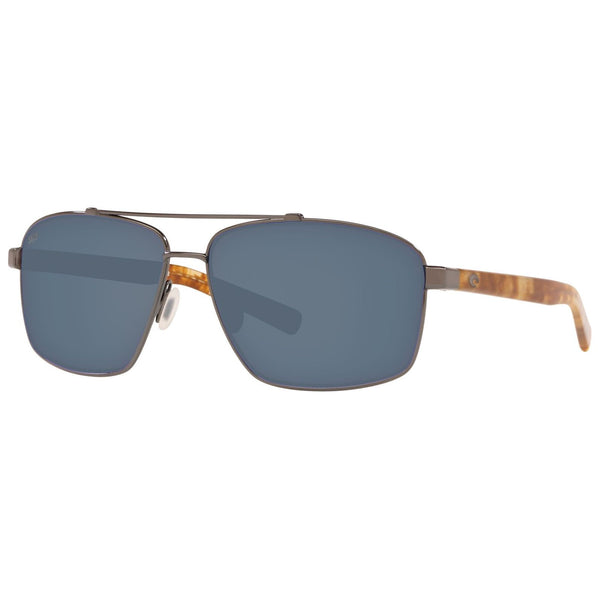 Costa del Mar Flagler Sunglasses in Shiny Gunmetal and Gray 580p