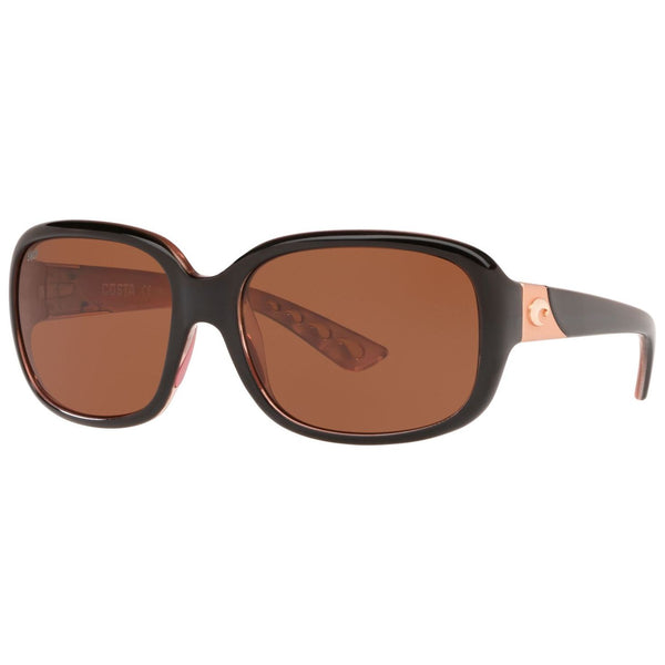 Costa del Mar Gannet Sunglasses in Shiny Black and Hibiscus Copper 580p