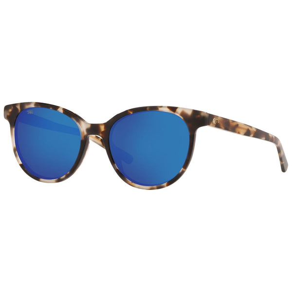 Costa del Mar Isla Sunglasses in Shiny Tiger Cowrie and Blue Mirror 580g lenses