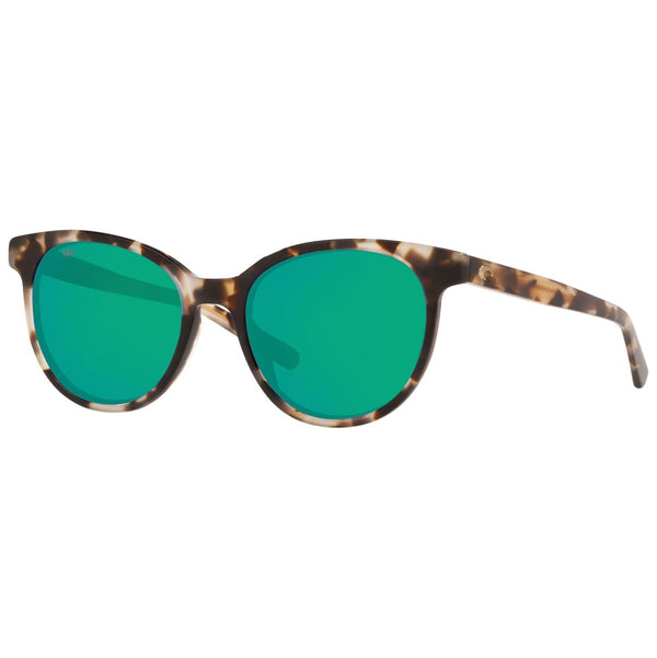 Costa del Mar Isla Sunglasses in Shiny Tiger Cowrie and Green Mirror 580g lenses