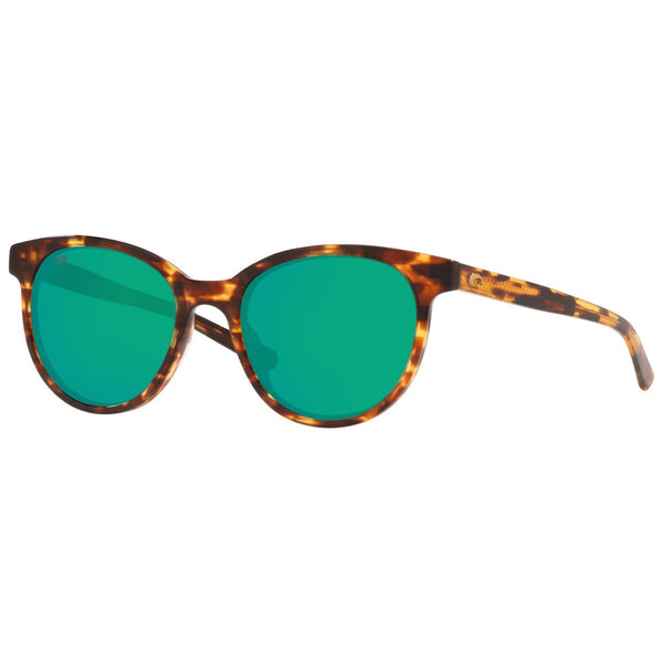 Costa del Mar Isla Sunglasses in Shiny Tortoiseshell and Green Mirror 580g lenses
