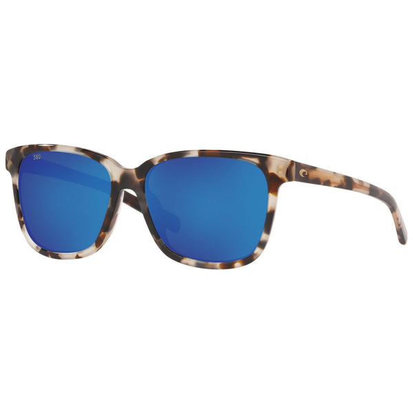 Costa del Mar May Sunglasses in Shiny Tiger Cowrie with Blue Mirror 580g lenses