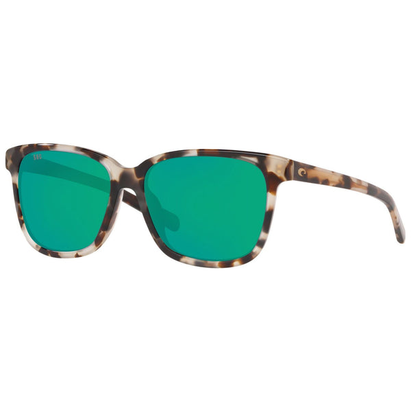 Costa del Mar May Sunglasses in Shiny Tiger Cowrie with Green Mirror 580g lenses