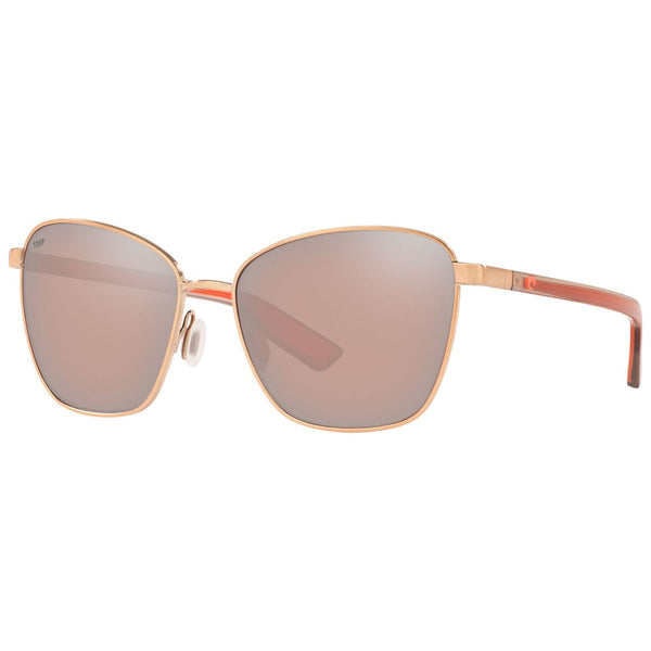 Costa del Mar Paloma Sunglasses in Brushed Rose Gold with Copper-Silver Mirror 580p lenses