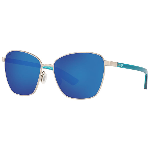 Costa del Mar Paloma Sunglasses in Brushed Silver with Blue Mirror 580g lenses